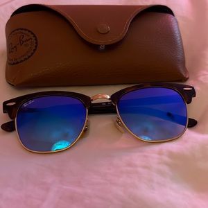 RB3016 CLUBMASTER FLASH LENSES blue flash unisex